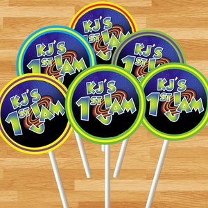 PRINTABLE Space Jam Make your own Cupcake or Cake Toppers - Space Jam Logo - Cut Out - Girls Boys Birthday Party 2&quot; Diameter