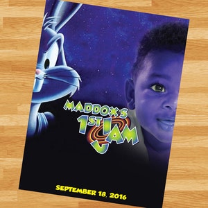 PRINTABLE Space Jam Logo Photo Poster - LooneyToons Custom Tune Squad Girls Boys Birthday Party 18x24 Download Baby Shower Baby&#39;s 1st Jam