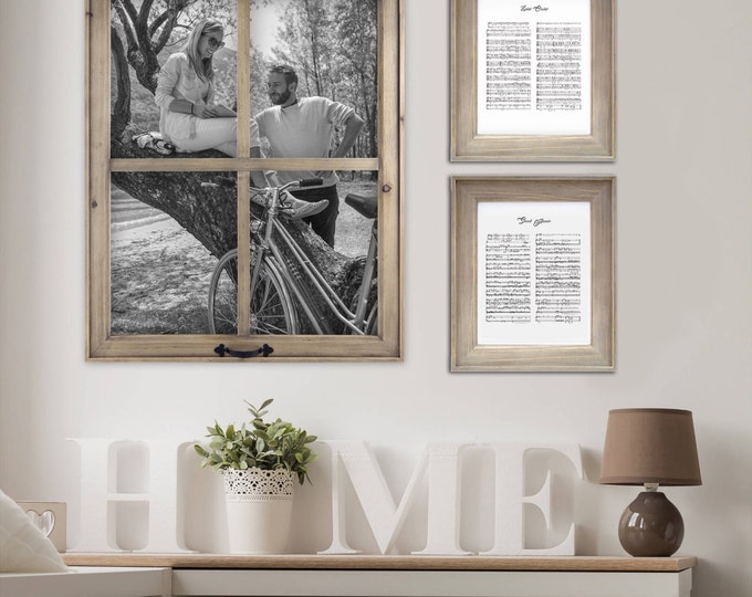 11x14 Sheet Music Art Rustic Barn Wood Framable Printable Wedding Song, Child's Song, Love Song ...