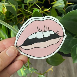 Open Mouth Sticker - vinyl sticker, durable sticker, water bottle, aesthetic, laptop decal, lips, smile,