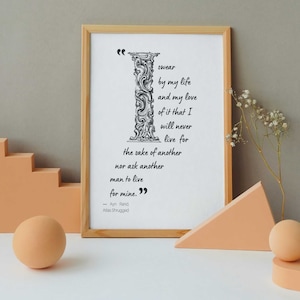 Ayn Rand | Inspirational Printable Wall Art | Gift | Fire | Best Seller | Decor | Wall Art | Prints | Interior | Digital Download
