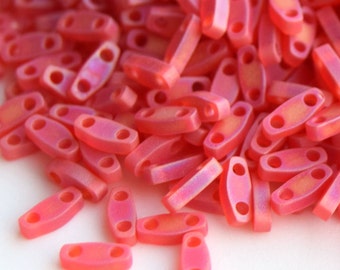 Matte Transparent GREEN Ab green Miyuki 5-15 grams 5x1.2x1.9mm Quarter Tila Beads QTL-146FR qt30 ab sage, 2 hole