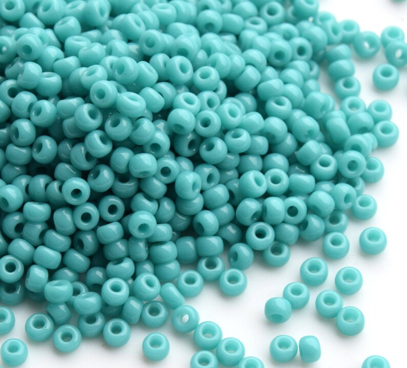 Japanese Seed Beads Miyuki 110 RR-412 Opaque Turquoise Green Green round beads Green Seed Beads Green glass beads