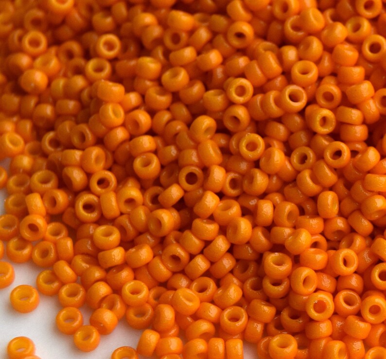 Japanese Seed Beads Miyuki 150 RR-4454 Duracoat Opaque Kumquat Orange seed beads