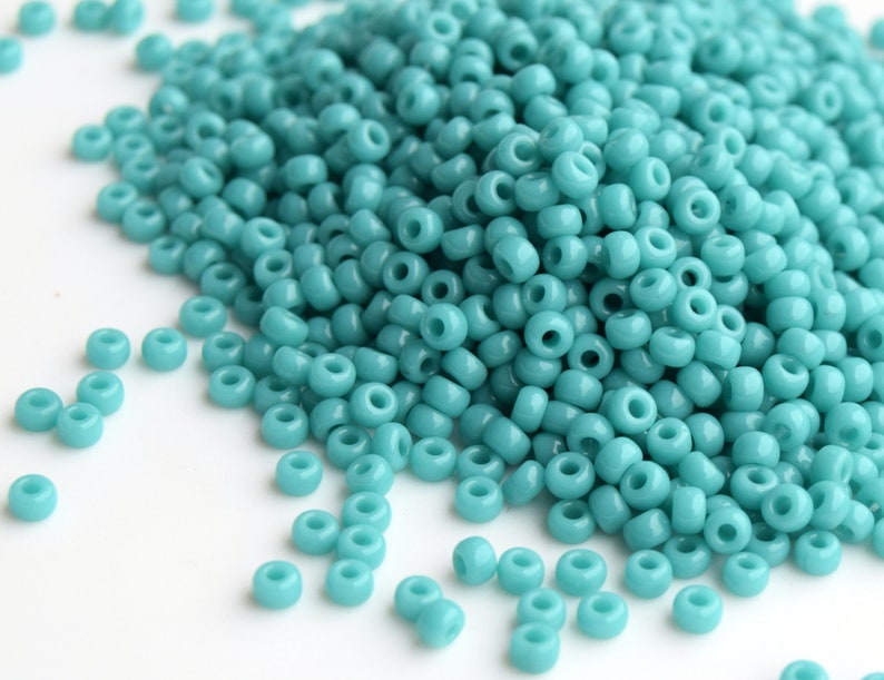 Japanese Seed Beads Miyuki 110 RR-412 Opaque Turquoise Green Green round beads Green Seed Beads Green glass beads