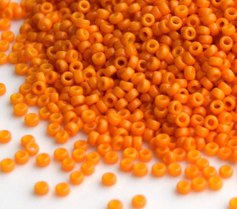 Japanese Seed Beads Miyuki 150 RR-4454 Duracoat Opaque Kumquat Orange seed beads