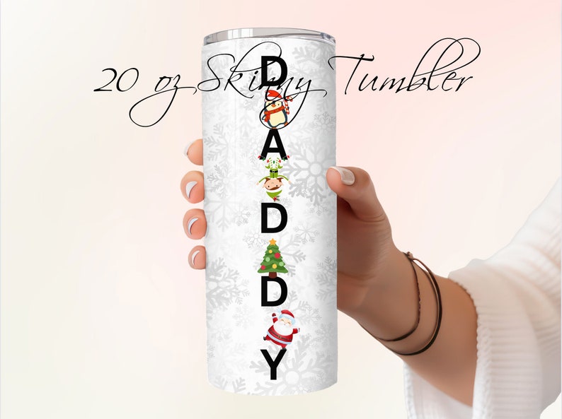 Christmas Daddy 20oz Skinny Tumbler with Straw, 20oz