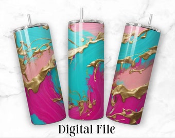 Rose Gold 20oz Sublimation Tumbler Designs, 9.2 x 8.3” Straight Skinny Tumbler Wrap PNG