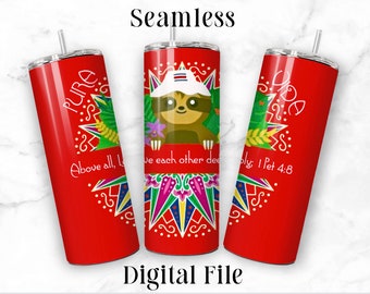 Costa Rica Valentines Day Tumbler Designs Png Sublimation Tumbler Design Ready to Print Straight Skinny Tumbler Wrap Instant Download Png