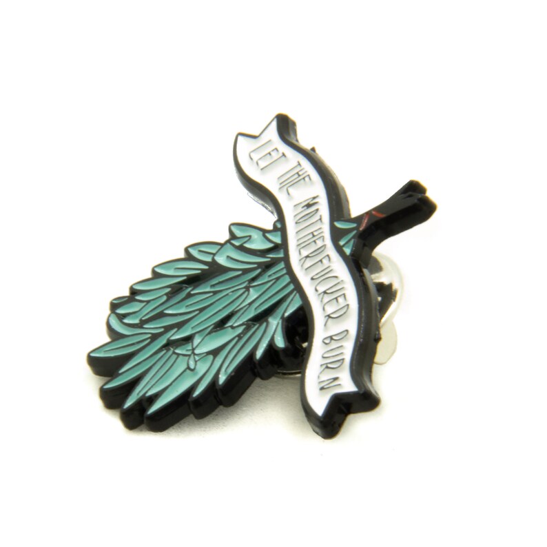 Funny banner quote witch spiritual healer wicca accessory gift lapel occult fashion Sage Smudging Let The Motherfucker Burn Enamel Pin