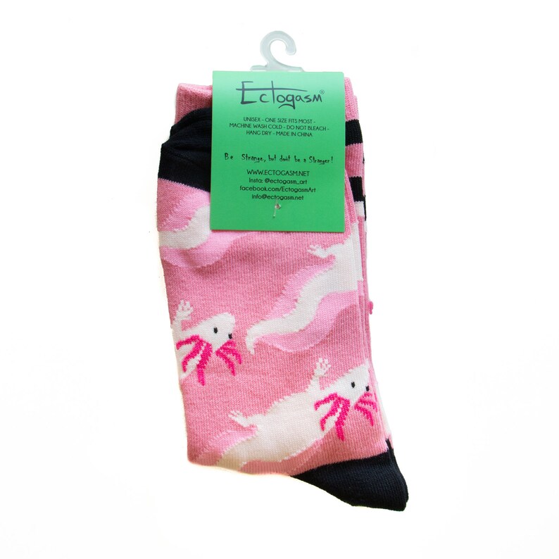 Black Axolotl Unisex Crew Socks Quirky Animal Pattern Pink Funny Fashion Style Mens Women/'s Gift Cute Amphibian Creature Aquatic Pet
