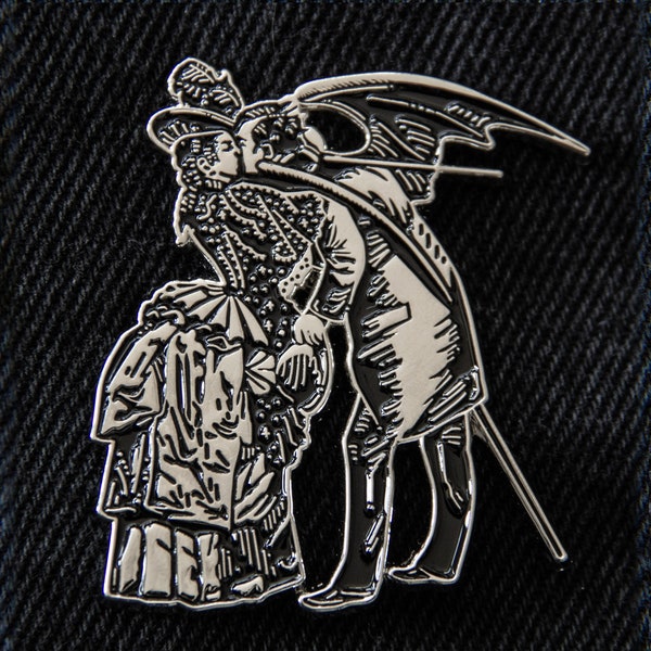 Devil's Kiss Max Ernst Surreal Art Enamel Pin - Gustave Dore Victorian Gothic Romance Accessory Goth Fashion Style Witchy Aesthetic Lucifer