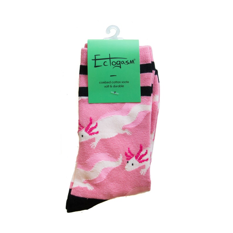 Black Axolotl Unisex Crew Socks Quirky Animal Pattern Pink Funny Fashion Style Mens Women/'s Gift Cute Amphibian Creature Aquatic Pet