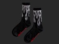 Ectogasm Sheer Transparent Flame Crew Socks in Black - Punk Fashion Accessory Alternative Style Witchy Aesthetic Fire Pattern 90s retro
