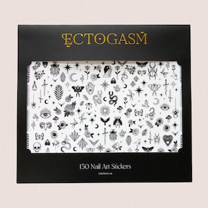 Witchy Black Nail Stickers for Goth, Alternative, and Dark Bohemian Fashion
