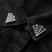 Cobweb Collar Point Enamel Pin Set of Two - Black & Silver - Spooky Goth Horror Style Lapel Hat Punk Accessory Jewelry Halloween Fashion 