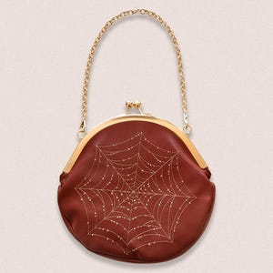 Spiderweb Convertible Clasp Handbag in Black - Spooky Halloween