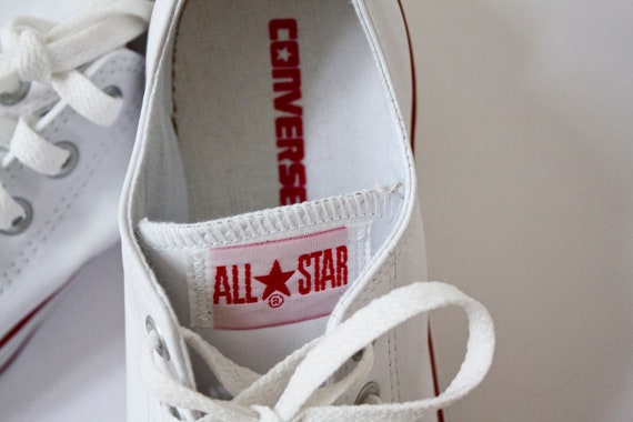 NEVER WORN vintage white leather Converse All Star - image 4