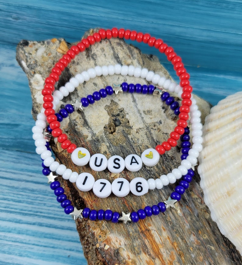 4th of July Bracelets Independence Day Bracelets Holiday - Etsy