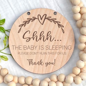 The Baby is Sleeping Sign, Please Don&#39;t Ruin This For Us, Nursery Door Hanger, Baby Sleeping Door Sign, Baby Shower Gift