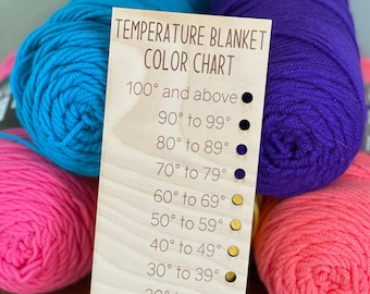 Temperature Blanket Color Chart, Reusable Wood Card, Crochet Blanket Color Chart, Crochet Accessories, Knitting Accessories, Eco Friendly