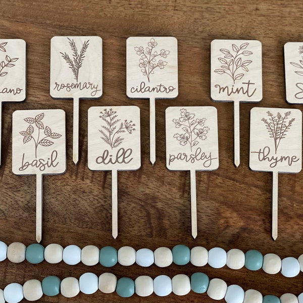 Single Herb Marker, Herb Plant Markers, Herb Tags, Garden Signs, Herb Garden Plant Stakes, Engraved Plant Markers, Mother’s Day Gift Ideas