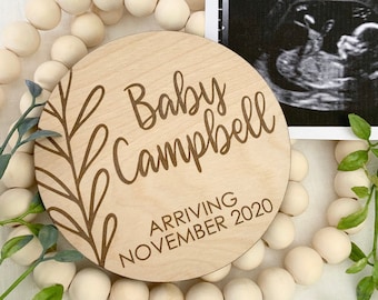 Pregnancy Announcement Sign, New Baby, Coming Soon, Maternity Photo Prop, Laser Engraved Wood Signs, Personalized Wood Sign, Baby Keepsake,