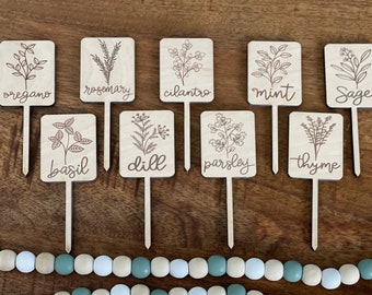 Single Herb Marker, Herb Plant Markers, Herb Tags, Garden Signs, Herb Garden Plant Stakes, Engraved Plant Markers, Mother’s Day Gift Ideas