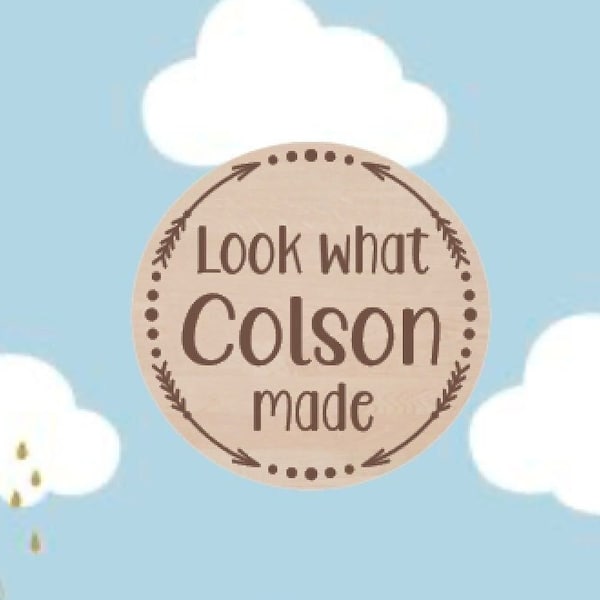 Look What I made Magnet, Personalized Refrigerator Magnet, Stocking Stuffer, Child’s Artwork Hanger, Wood Magnet, Laser Engraved Wood