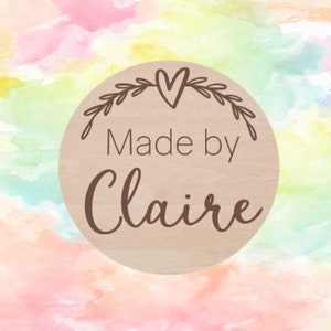 Personalized Made By Magnets, Rainbow Refrigerator Magnet, Child’s Artwork Hanger, Wood Magnet, Laser Engraved Wood, Laser Cut Magnet
