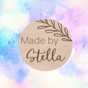 Personalized Made By Magnets, Rainbow Refrigerator Magnet, Child’s Artwork Hanger, Wood Magnet, Laser Engraved Wood, Laser Cut Magnet