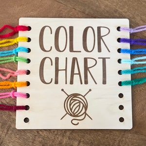 Knitting Color Chart, Reusable Wood Card, Knitted Blanket Color Chart, Engraved Wood Color Card, Knitting Accessories, Blanket Making