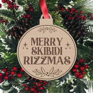 Merry Skibidi Rizzmas Ornament, Funny Christmas Ornament, Gifts for Teens, Stocking Stuffer Ideas, St. Nick Gift, Skibidi Ornament, Rizz