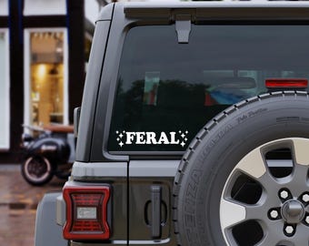 Feral Car Decal, Vinyl Bumper Sticker, Funny Window Decal, New Car Accessories, New Driver Gift, Stocking Stuffer