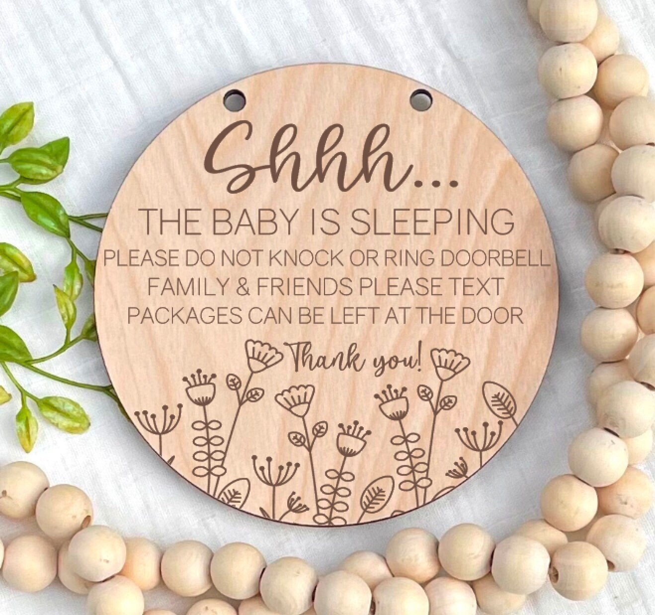 Sleeping Baby Sign, Shhh..., Boho Baby Sleeping Sign, Do Not Knock or ...