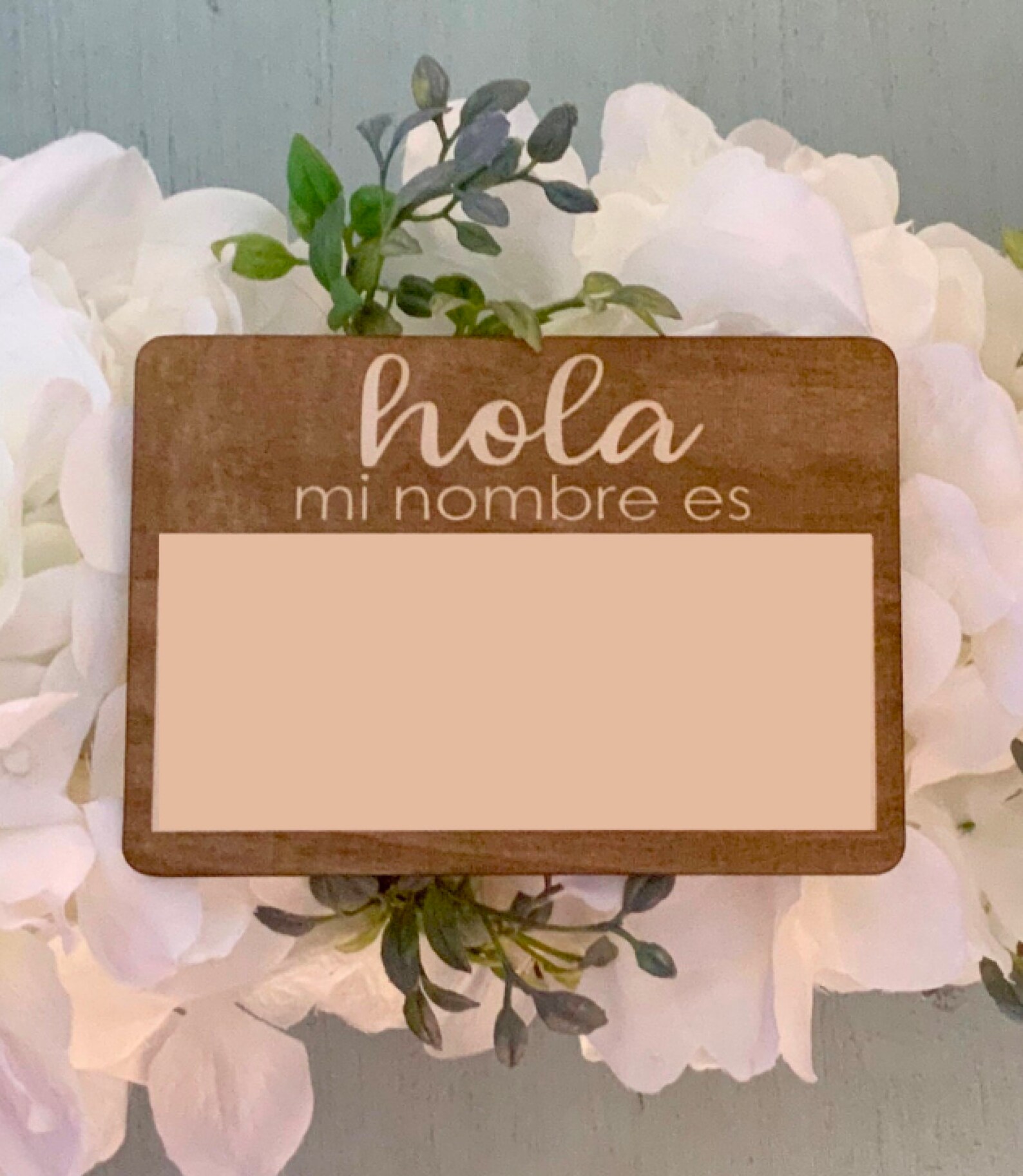 Blank Spanish Hello My Name Is Hola Mi Nombre Es Write On Etsy