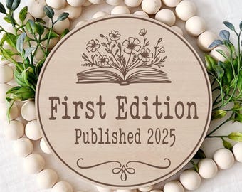 First Edition Published Birth Announcement Sign – Personalized Book-Themed Laser Engraved Wooden Sign, Newborn Photo Prop, Nursery Decor