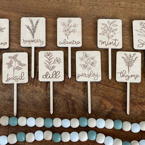 Single Herb Marker, Herb Plant Markers, Herb Tags, Garden Signs, Herb Garden Plant Stakes, Engraved Plant Markers, Mother’s Day Gift Ideas