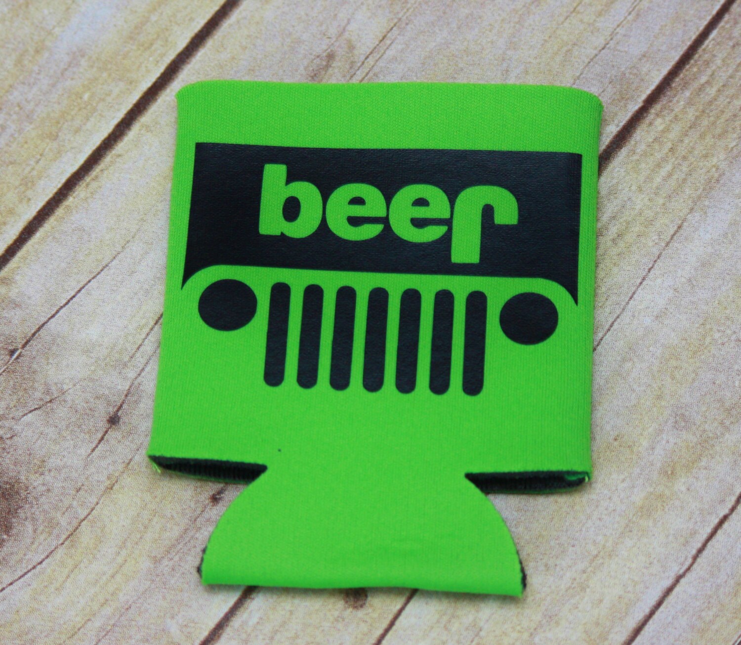 Jeep Beer Can Cooler Beverage Holder Drink Hugger Lime Green Etsy