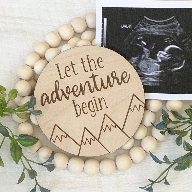 The Adventure Begins - Personalized Shaped Wood Sign - Graduation Gift main image 1