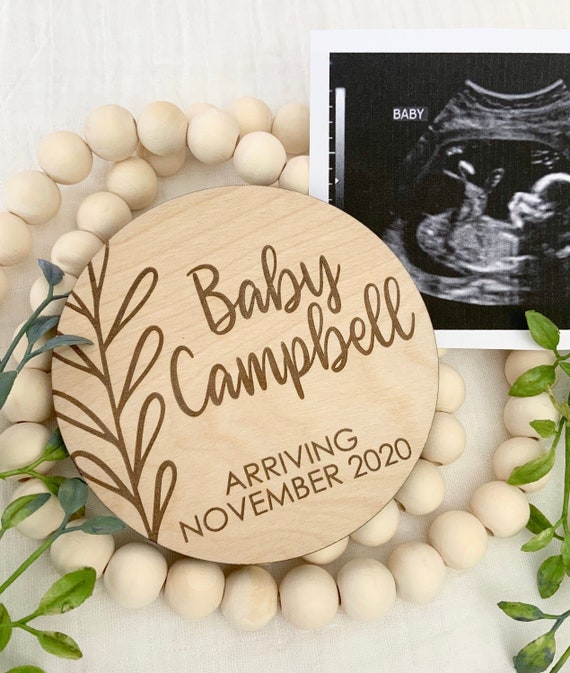 Pregnancy Announcement Sign, New Baby, Coming Soon, Maternity Photo Prop,  Laser Engraved Wood Signs, Personalized Wood Sign, Baby Keepsake, 