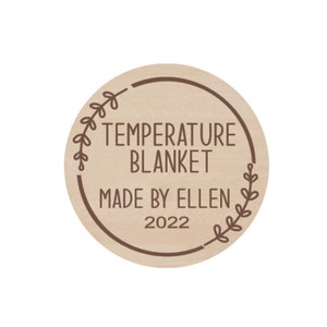 Personalized Temperature Blanket Pin, Engraved Wood Pin, Crochet Blanket, Knit Blanket, Handmade Blanket Pin, Laser Engraved Wood