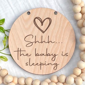 The Baby is Sleeping Sign, Nursery Door Hanger, Shhh... Baby Sleeping Door Sign, New Baby, Baby Shower Gift, Nursery Decor