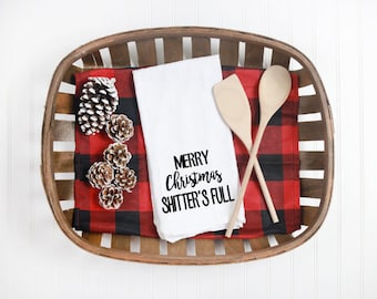 National Lampoon Funny Vacation Merry Christmas Shitter's Full St Nick Flour Sack Towel Holiday  Stocking Stuffer Hostess Gift