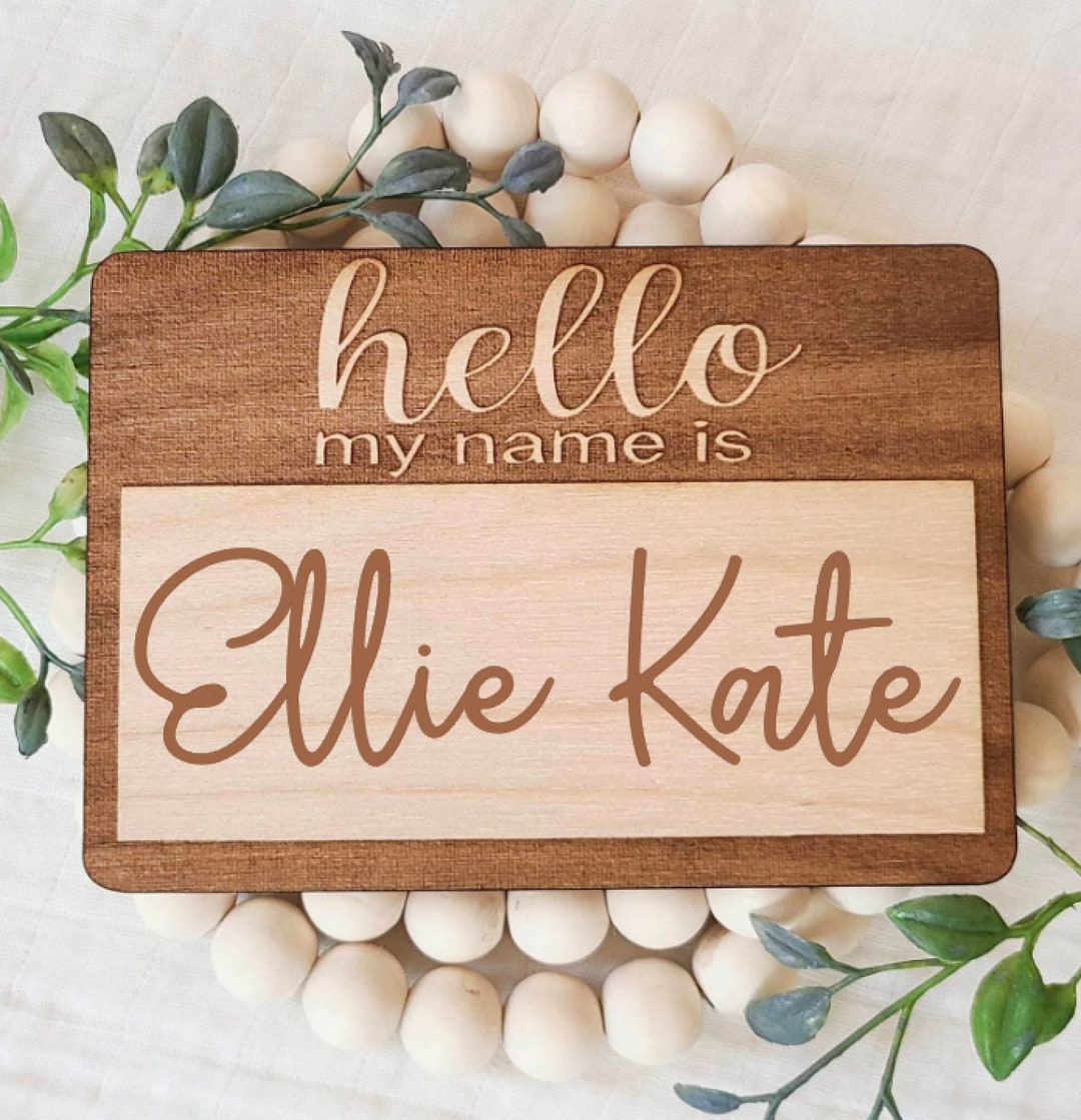6pcs Newborn Name Labels - Hello My Name Is Stickers For Baby Announcement Photos, Gender Reveal, First Photo & Baby Shower