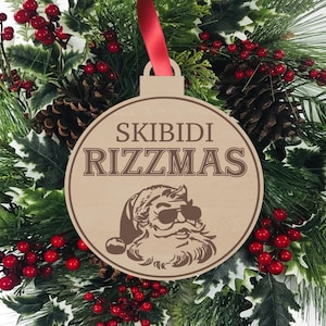 Skibidi Rizzmas Christmas Ornament, Funny Ornament, Gifts for Teens, Stocking Stuffer Ideas, St. Nick Gift, White Elephant Exchange
