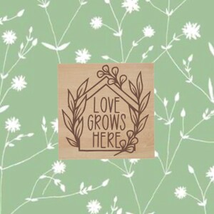 Love Grows Here Refrigerator Magnet, Laser Cut Wood Magnet, Plant Pun Magnet, Birthday Gift, Gift for Plant Lovers, Housewarming Gift