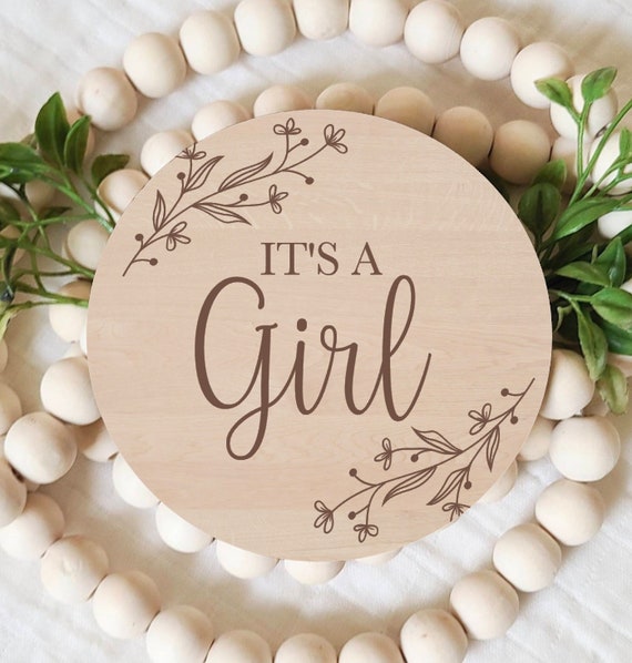 3-Piece Gender Reveal Sign Set - Wooden 'It's A Boy/Girl' Announcement Boards For Newborn Photos