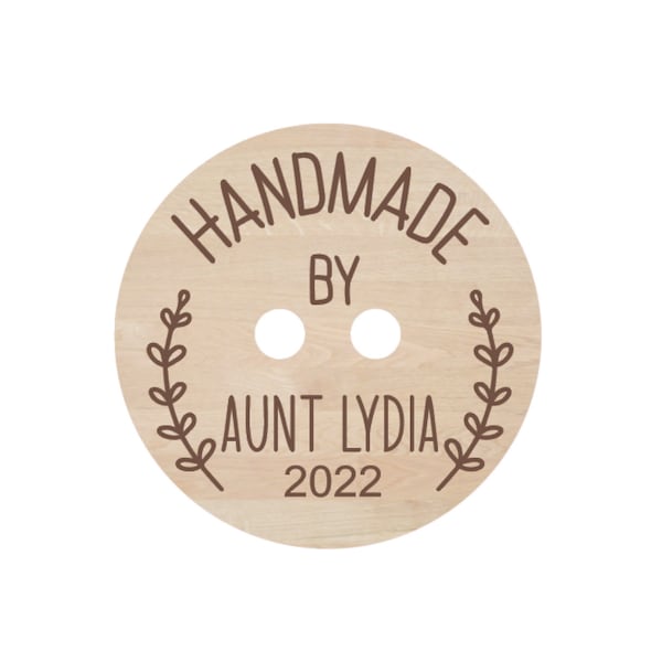 Personalized Blanket Button, Engraved Wood Button, Crochet Blanket, Knit Blanket, Handmade Blanket Button, Laser Engraved Wood