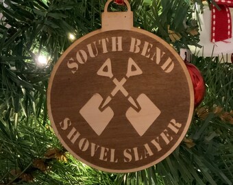 Laser Engraved Round Wood Christmas Ornament Home Alone South Bend Shovel Slayer Baltic Birch Tree Decoration Stocking Stuffer